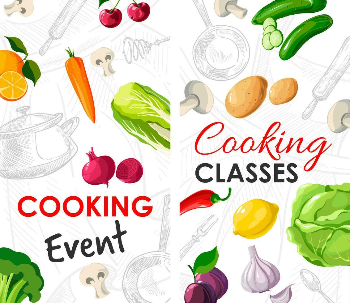cuisine Des classes et cours, en ligne site Internet page vecteur