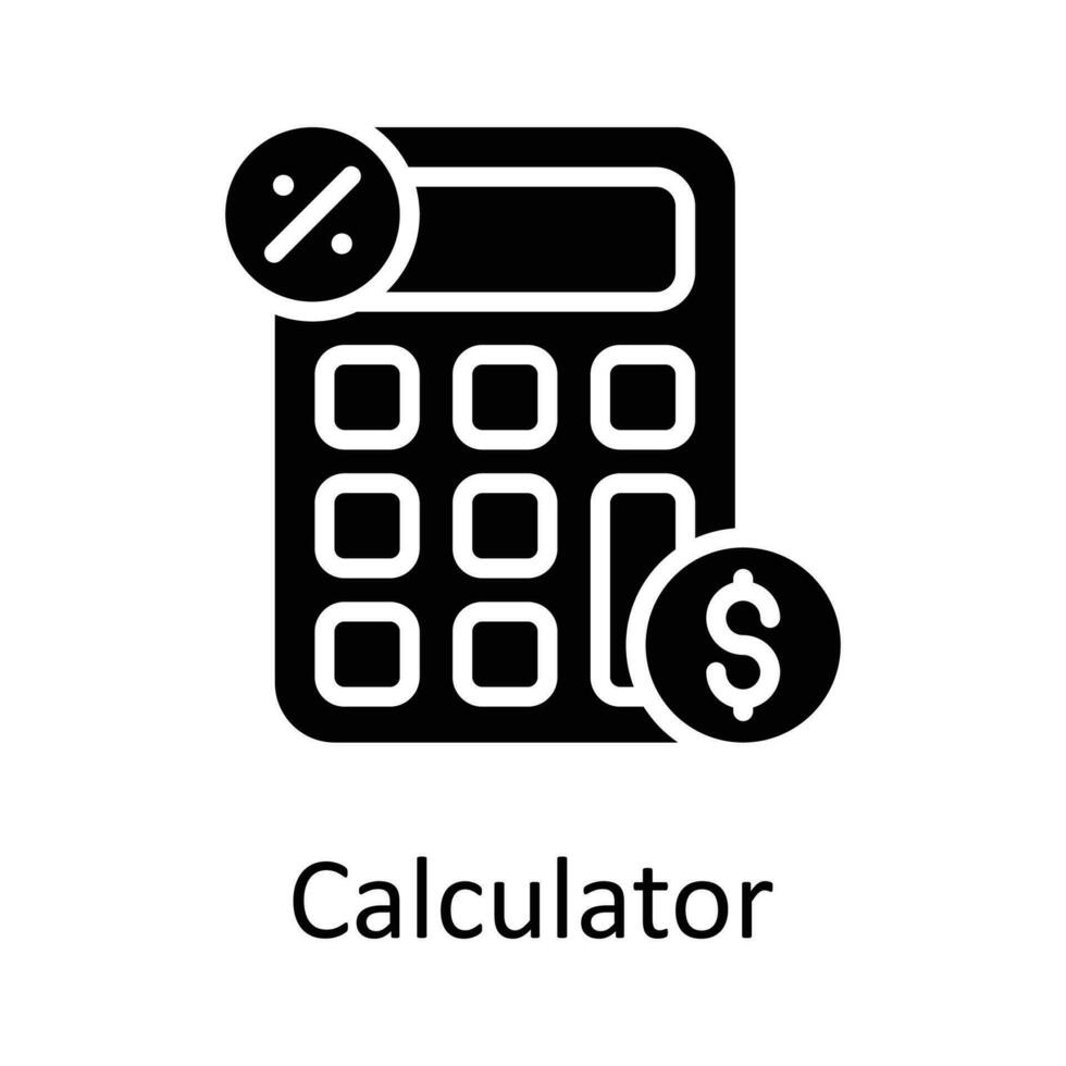 calculatrice vecteur solide icône conception illustration. les taxes symbole sur blanc Contexte eps dix fichier