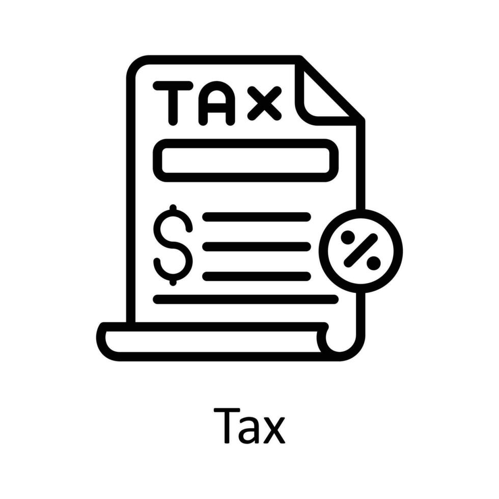 impôt vecteur contour icône conception illustration. les taxes symbole sur blanc Contexte eps dix fichier