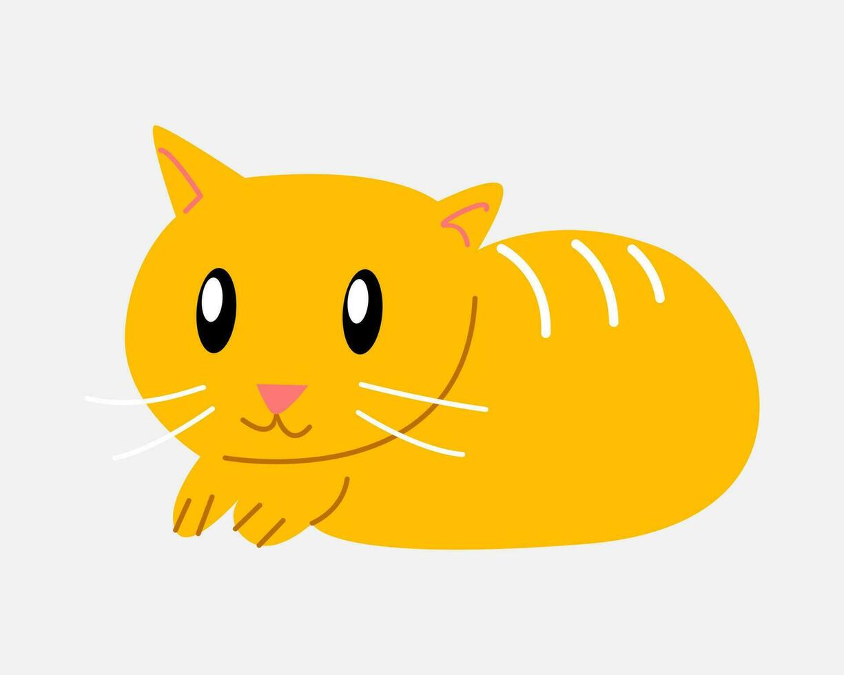mignonne Orange chaton dans dessin animé style. concept de animal, animal de compagnie, chat. pour imprimer, autocollant, affiche, T-shirt conception, etc. plat vecteur illustration.
