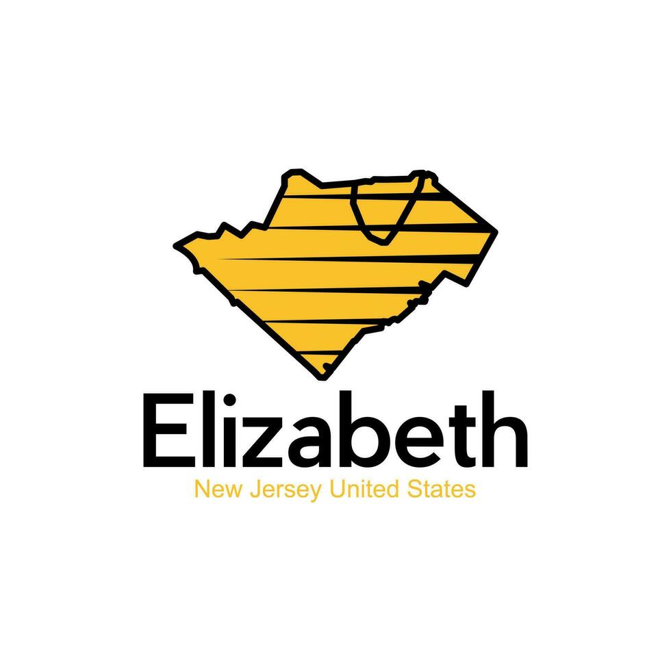 Elizabeth Nouveau Jersey uni États carte moderne Créatif logo vecteur