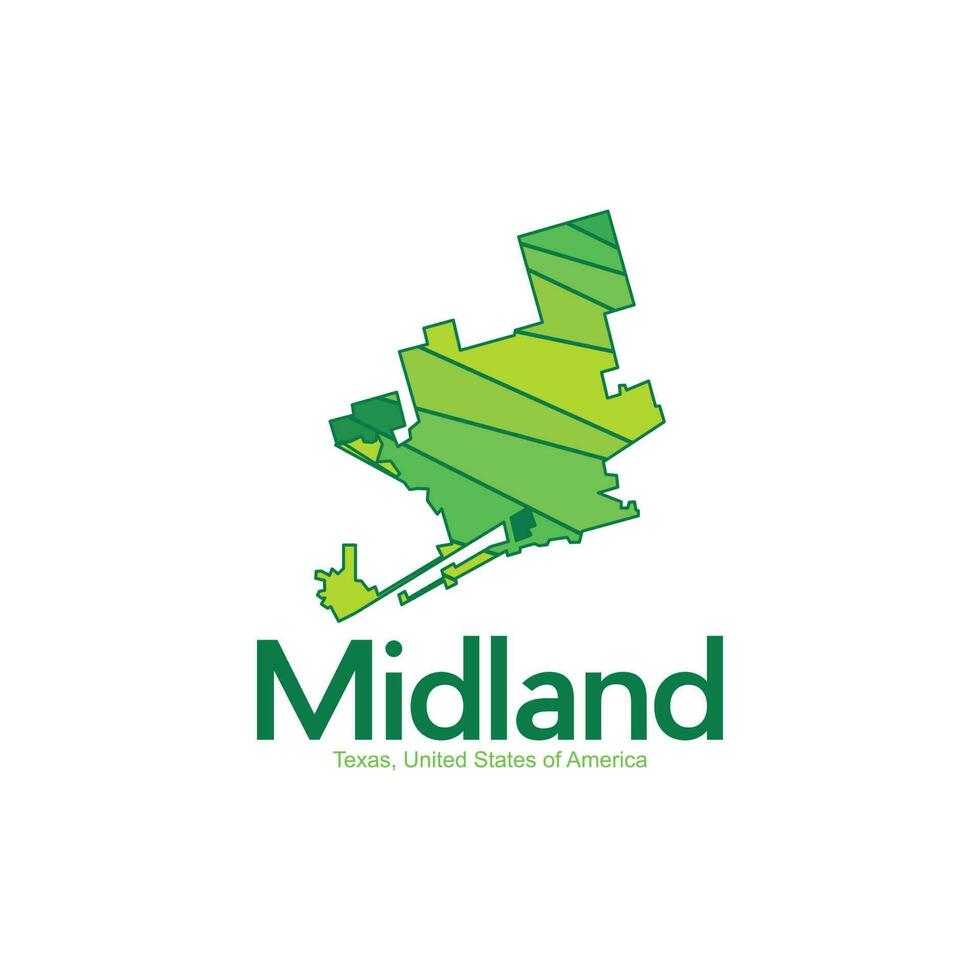 carte de Midland Texas ville géométrique Créatif logo vecteur