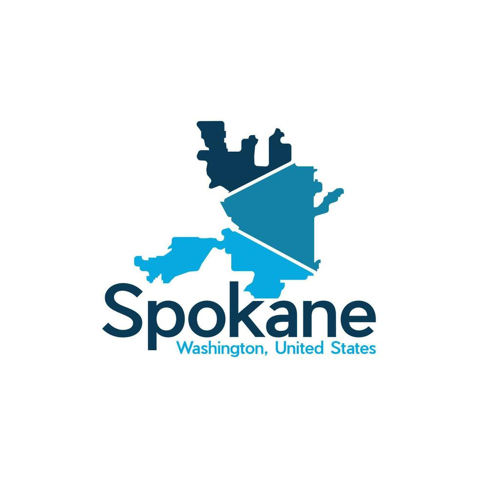 Spokane ville carte moderne Créatif logo vecteur