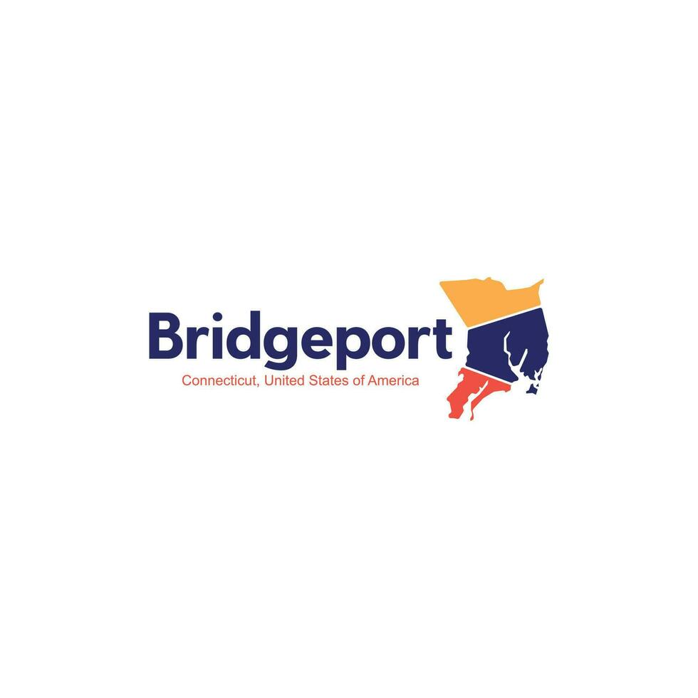bridgeport Connecticut ville carte moderne Créatif logo vecteur
