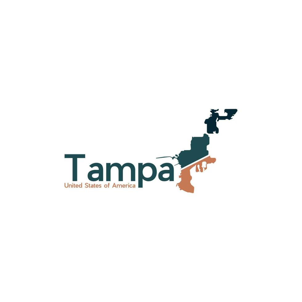 tampa ville carte illustration moderne Créatif conception vecteur