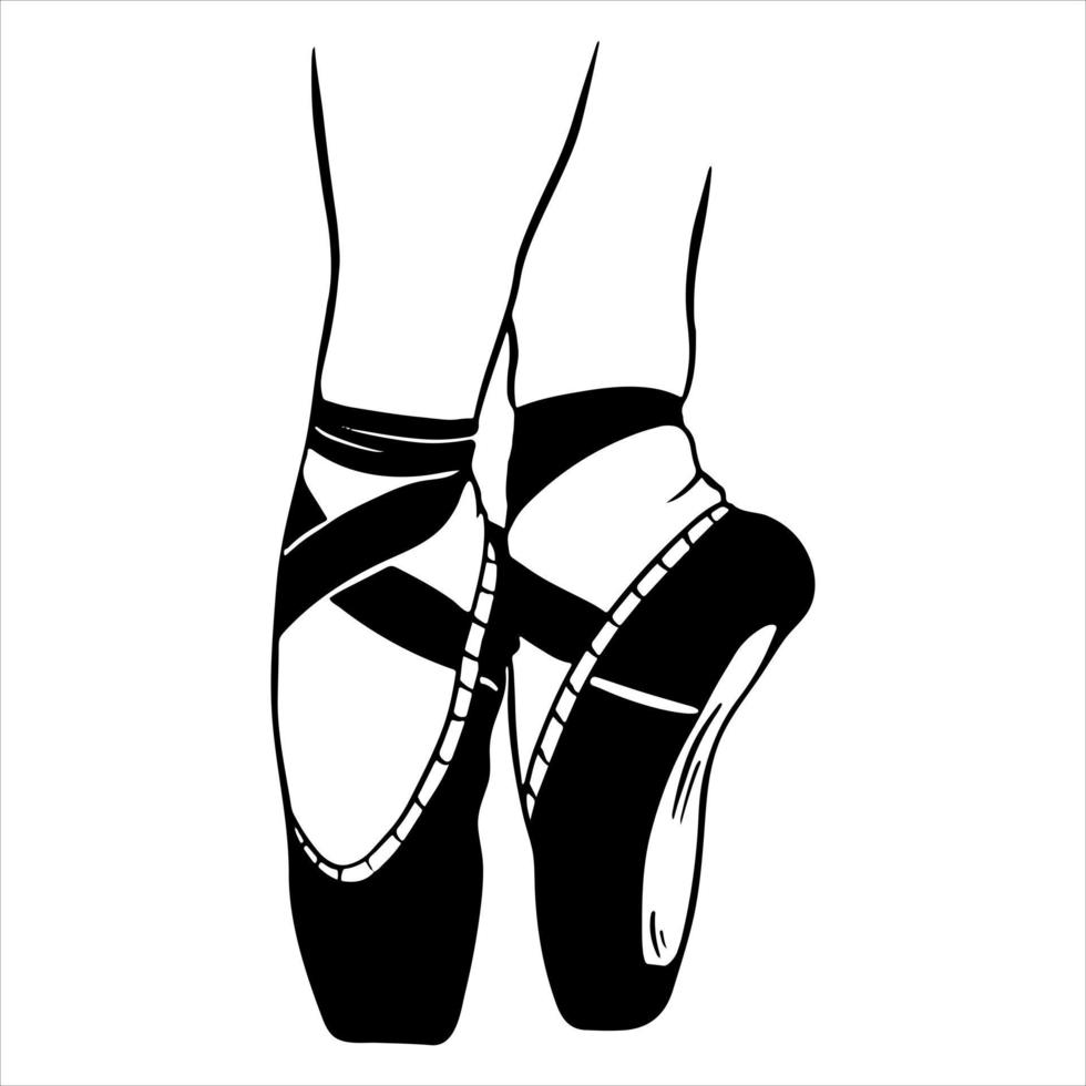 style de bande dessinée de chaussures de ballet vecteur
