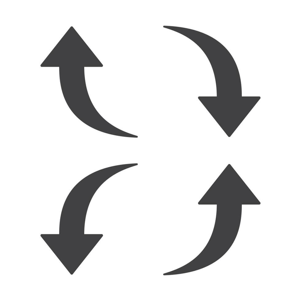 ensemble de La Flèche indique le direction icône dans branché plat style isolé vecteur illustration.