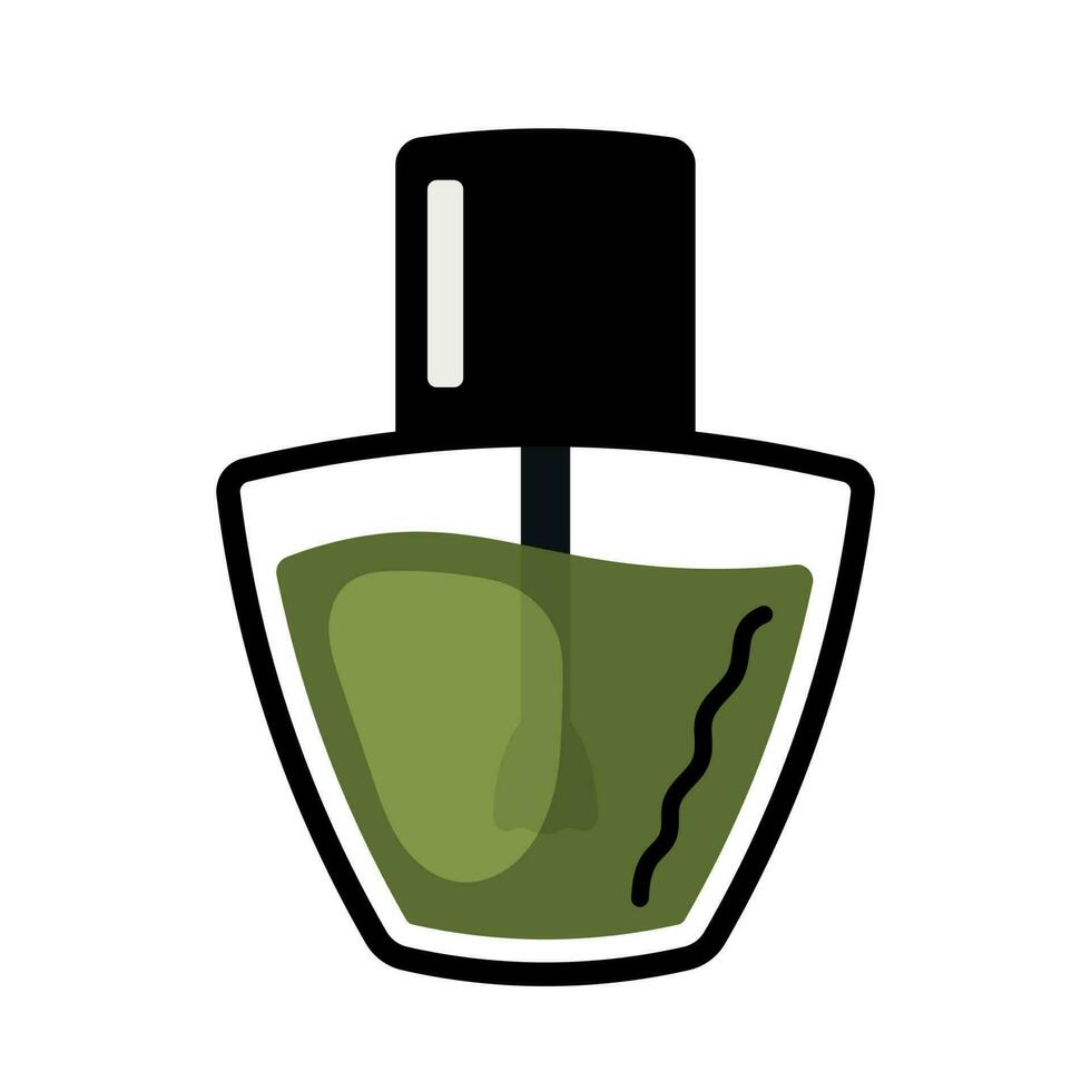 vert clou polonais icône avec noir ligne pour manucure pédicure vecteur illustration