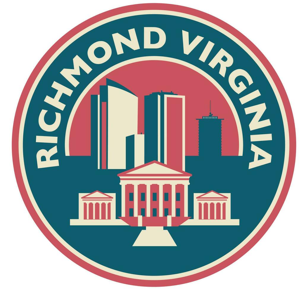 badge, étiquette ou timbre avec Richmond ligne d'horizon, vecteur illustration