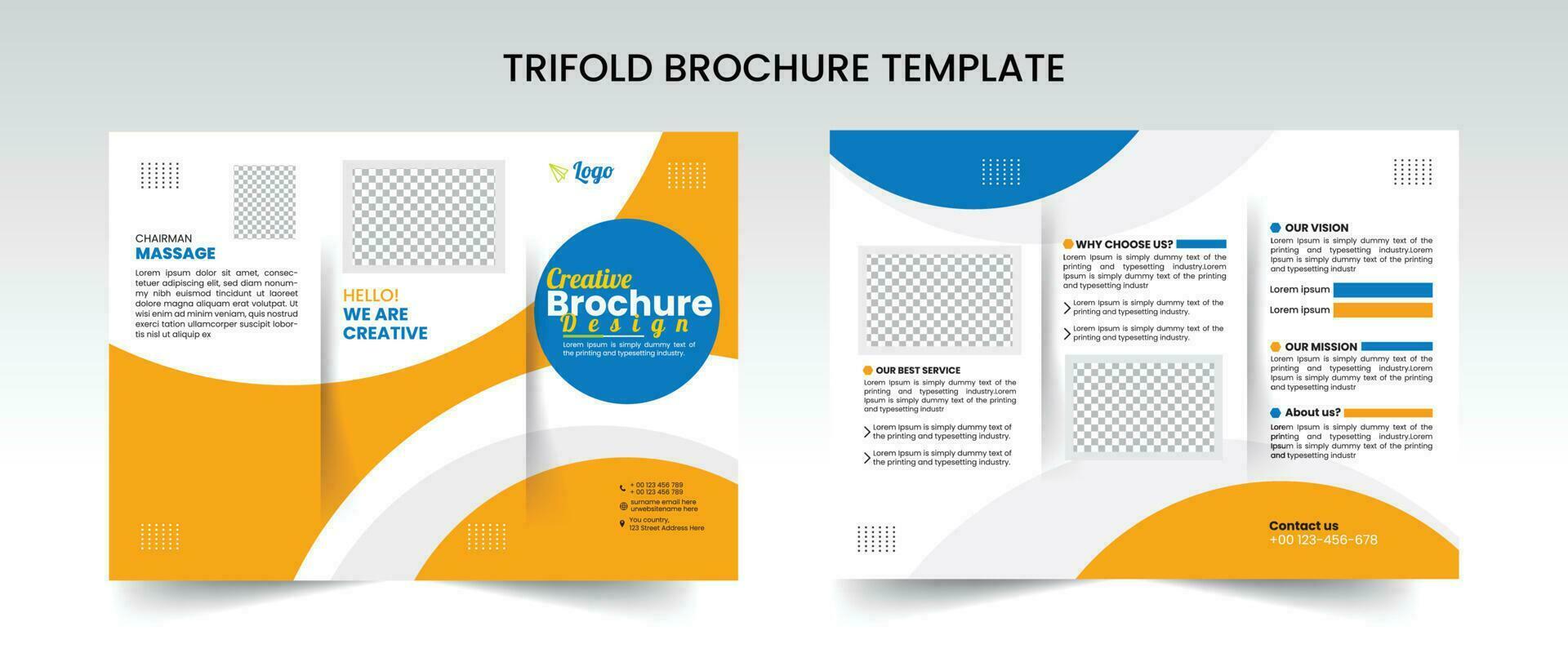 affaires brochure modèle dans tri plier mise en page. entreprise conception brochure avec minimal conception modèle dans a4. vecteur