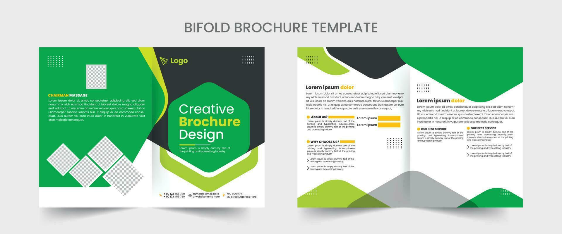 bi plier brochure conception modèle pour votre entreprise avec minimal et moderne formes dans a4 format. vecteur