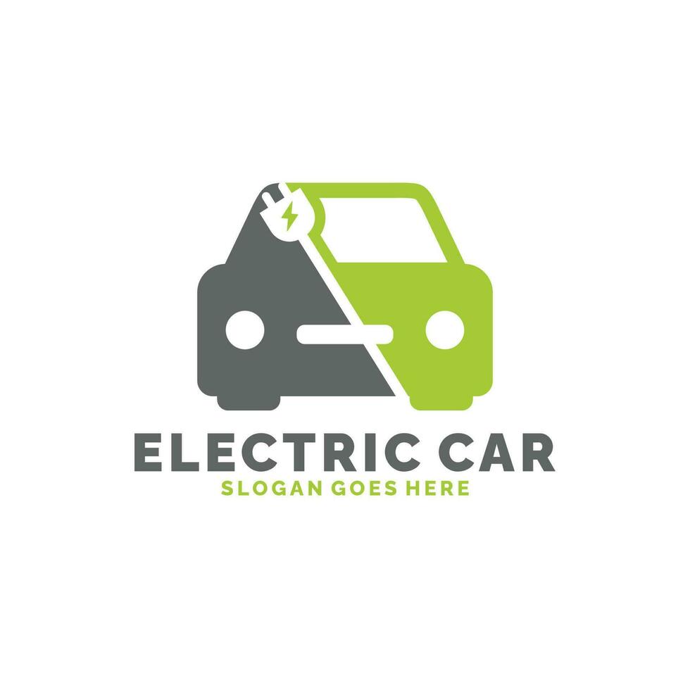 vecteur de conception de logo de voiture électrique