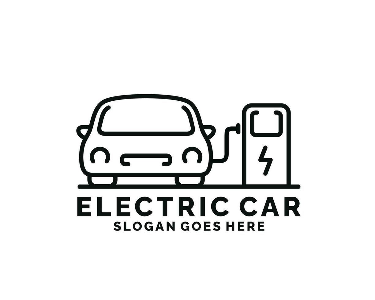 vecteur de conception de logo de voiture électrique