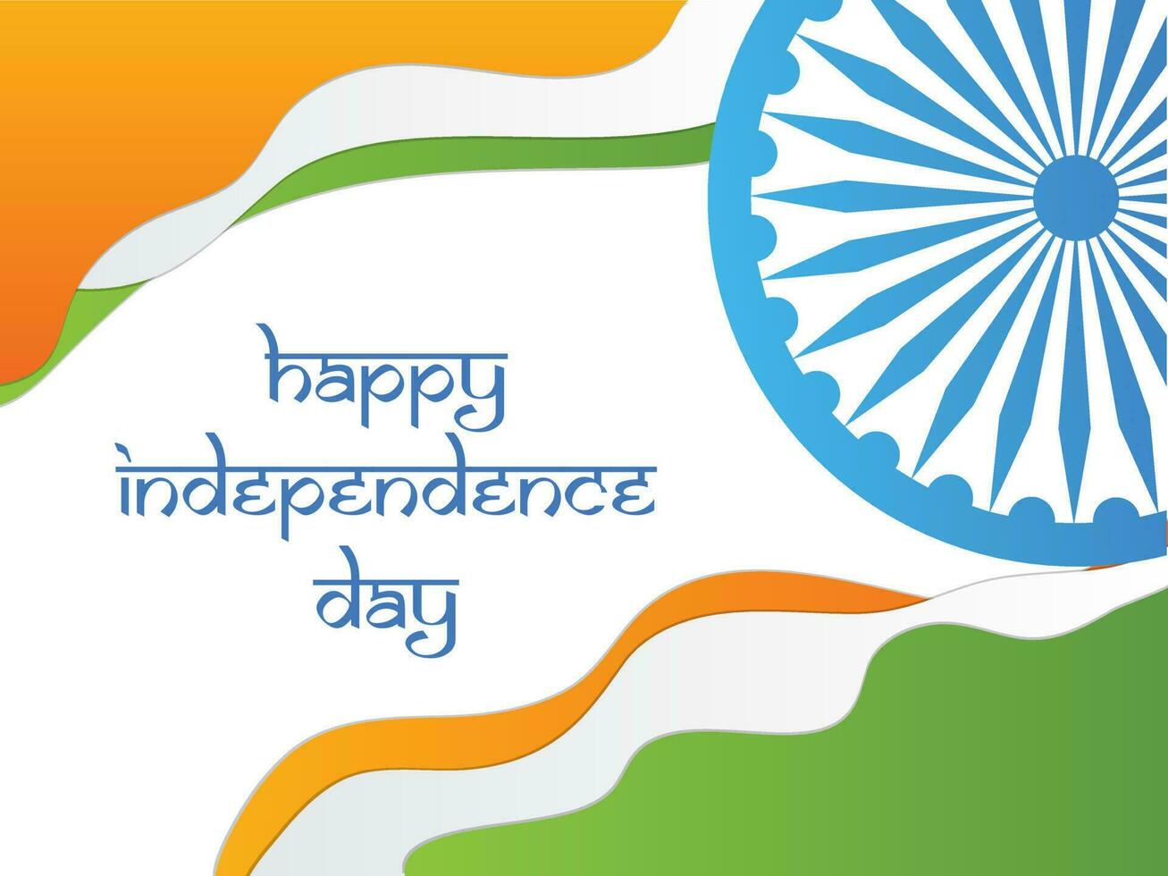 Créatif indépendance journée affiche conception avec ashoka roue sur papier Couper Indien tricolore ondulé Contexte. vecteur
