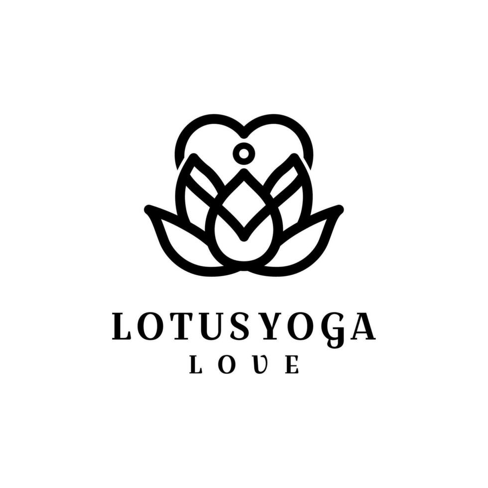 yoga lotus pose, yoga l'amour logo vecteur icône, vecteur logo pour yoga centre communauté