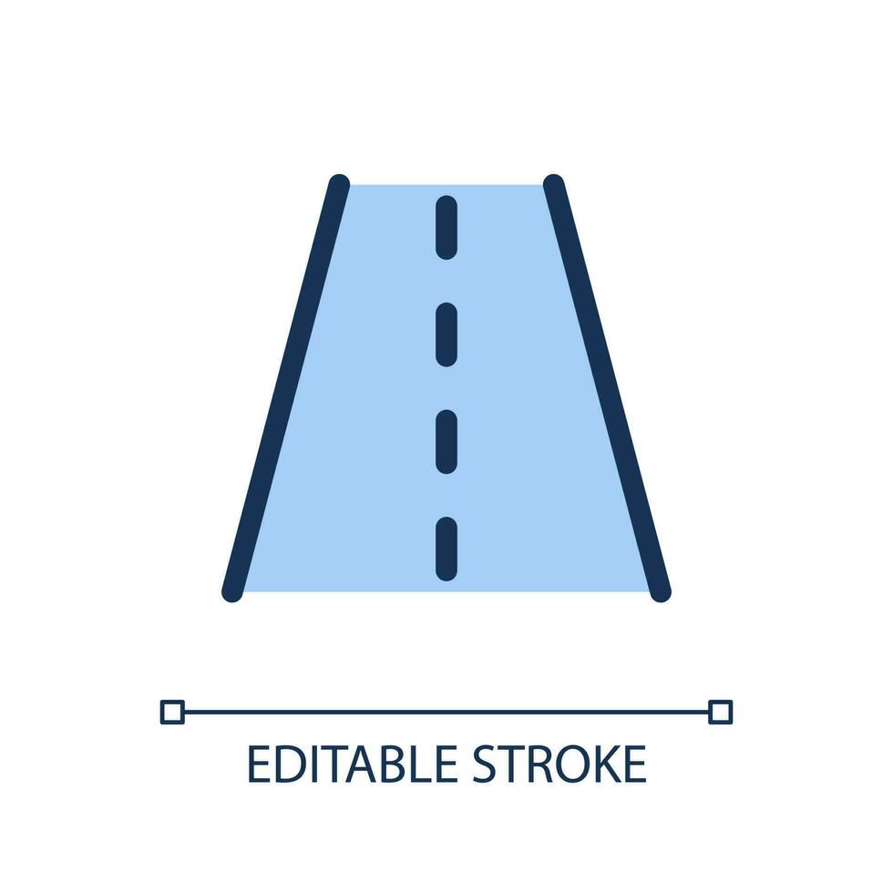 route surface pixel parfait rgb Couleur ui icône. chaussée marquages. Facile rempli ligne élément. interface graphique, ux conception pour mobile application. vecteur isolé pictogramme. modifiable accident vasculaire cérébral