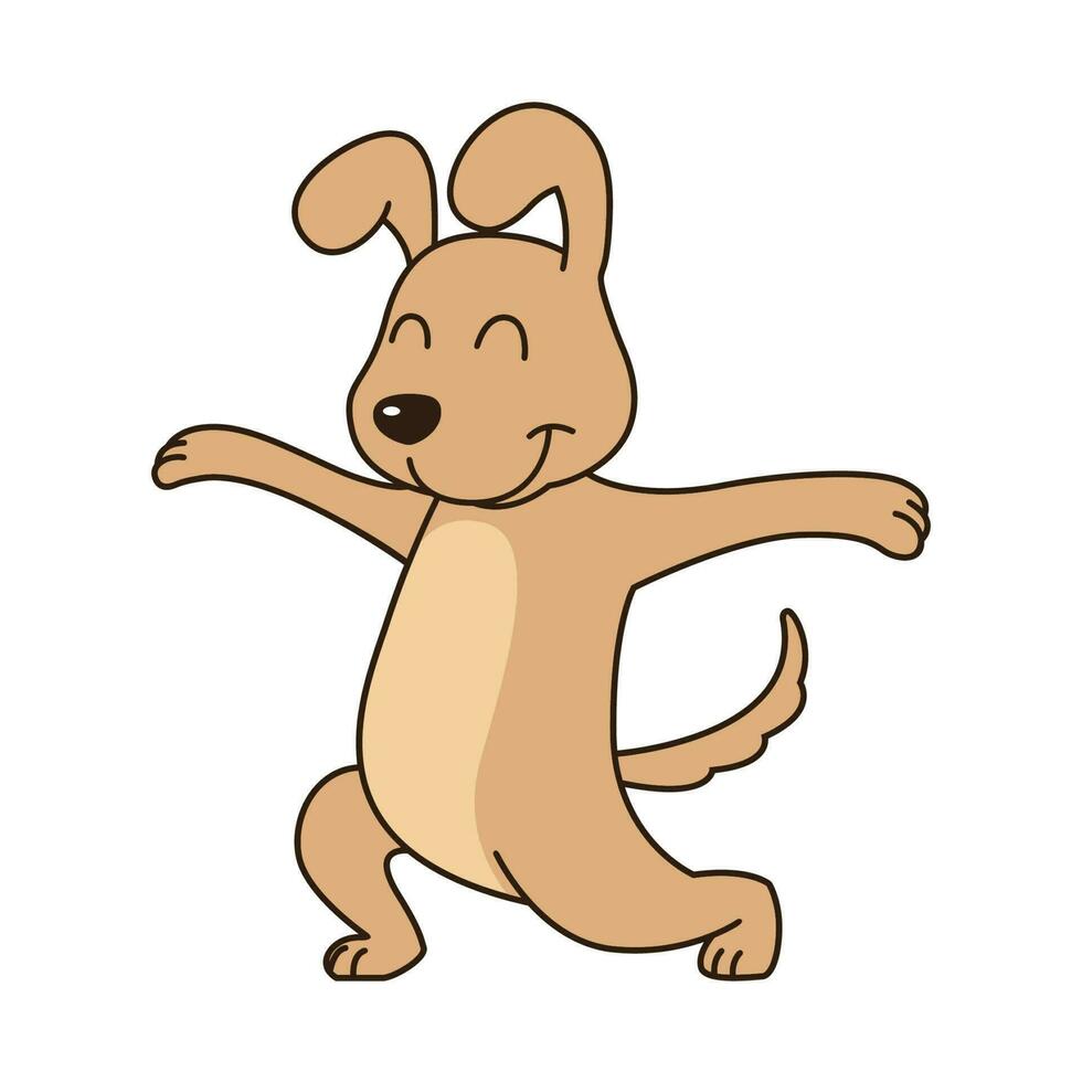 marrant chien avec mignonne pose dessin animé. animal vecteur icône illustration, isolé sur blanc Contexte