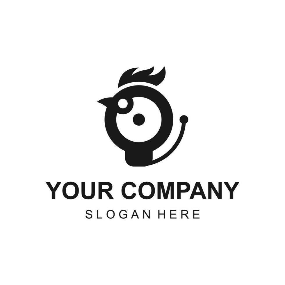 Créatif moderne coq alarme logo conception vecteur