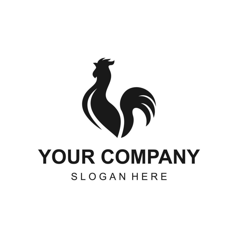 élégant silhouette coq logo conception vecteur illustration