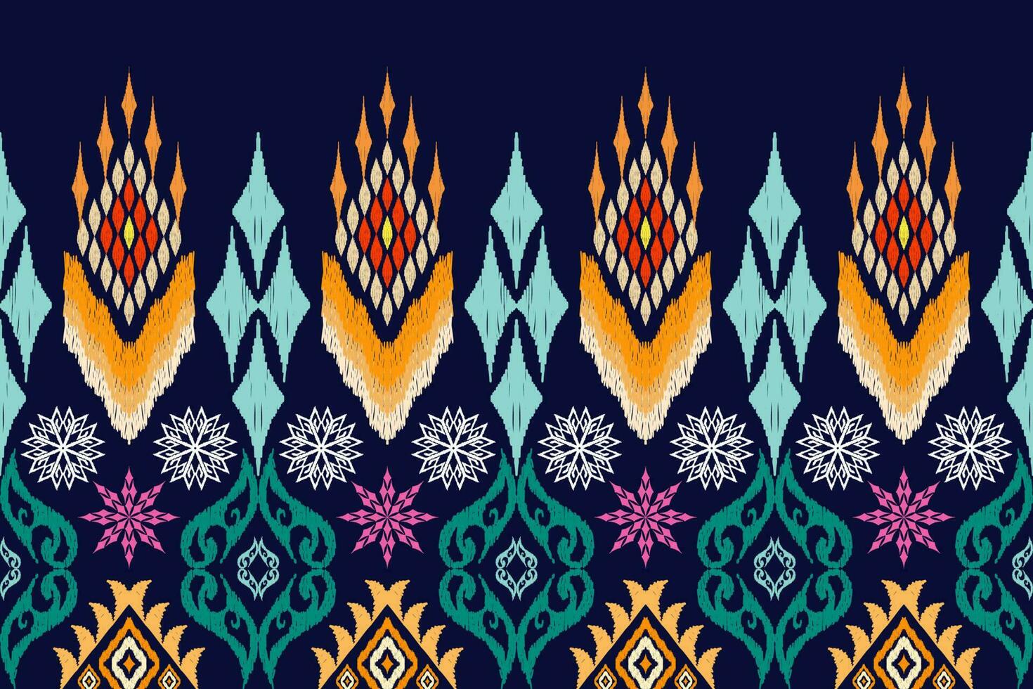 ethnique figure aztèque broderie style. géométrique ikat Oriental traditionnel art conception des motifs pour ethnique arrière-plan, papier peint, mode, vêtements, emballage, tissu, élément, sarong, graphique, vecteur illustration