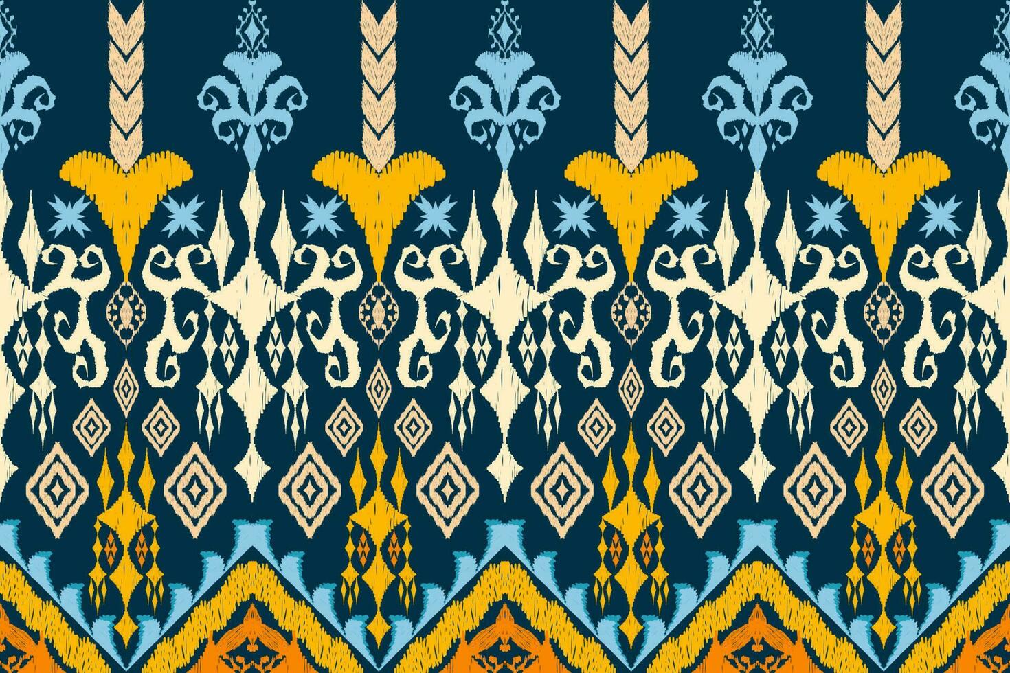 ethnique figure aztèque broderie style. géométrique ikat Oriental traditionnel art conception des motifs pour ethnique arrière-plan, papier peint, mode, vêtements, emballage, tissu, élément, sarong, graphique, vecteur illustration