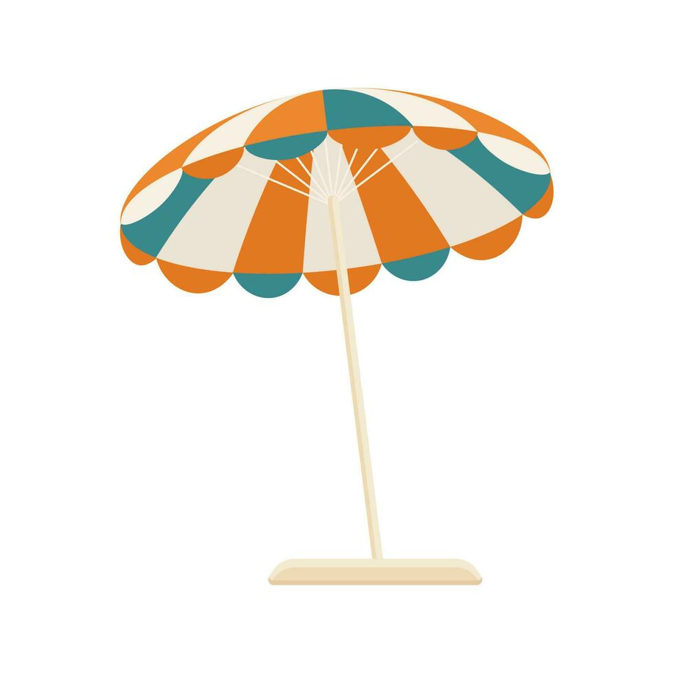 coloré plage parapluie isolé sur une blanc Contexte. été icône, vecteur