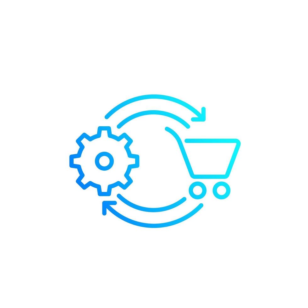 icône de ligne de traitement des commandes pour le commerce électronique vecteur