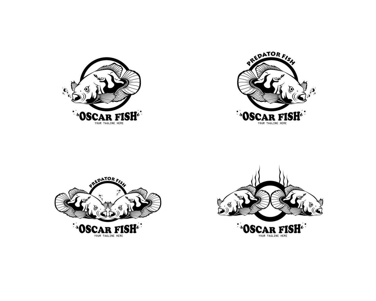 oscar poisson logo collection ensemble vecteur