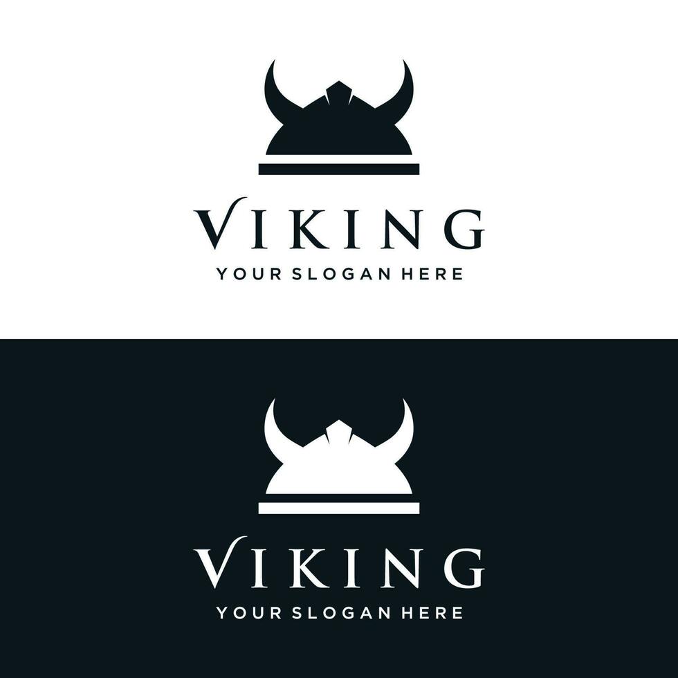 viking guerrier casque logo conception avec Facile cornu casque. vecteur