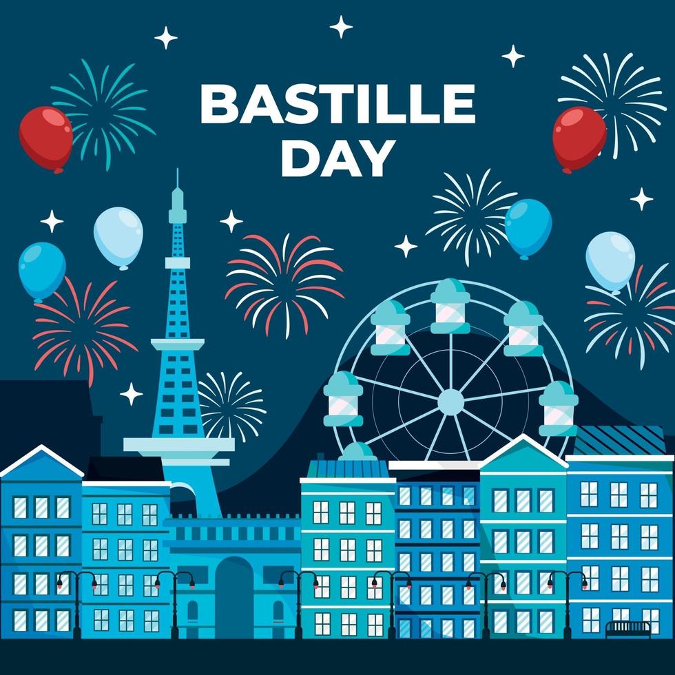 concept de célébration du jour de la bastille vecteur