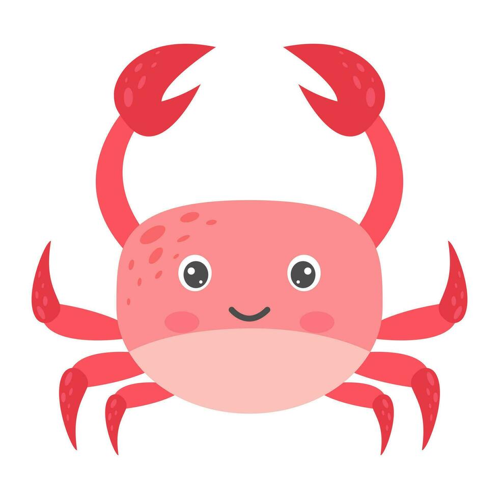 dessin animé crabe. mer animal. vecteur illustration.