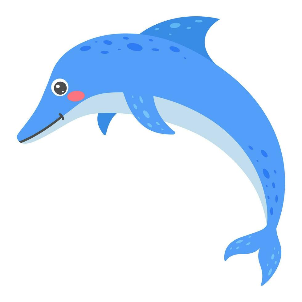 dessin animé dauphin. mer animal. vecteur illustration.