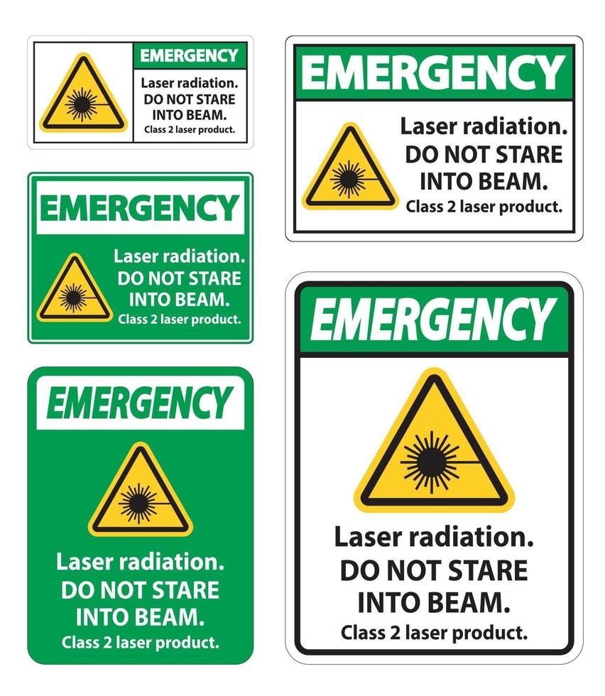 Le rayonnement laser d'urgence ne regarde pas le signe du produit laser de classe 2 de faisceau vecteur