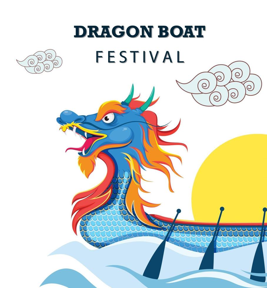 concept de festival de bateau dragon chinois vecteur