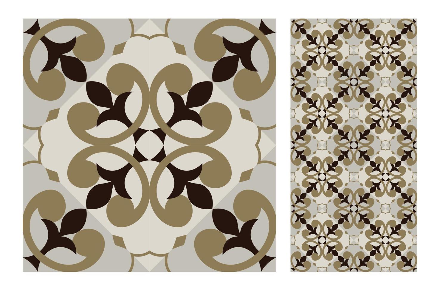 motifs de carreaux vintage design sans couture antique en illustration vectorielle vecteur