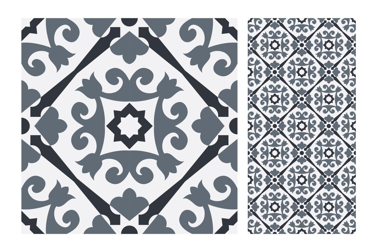 motifs de carreaux vintage design sans couture antique en illustration vectorielle vecteur