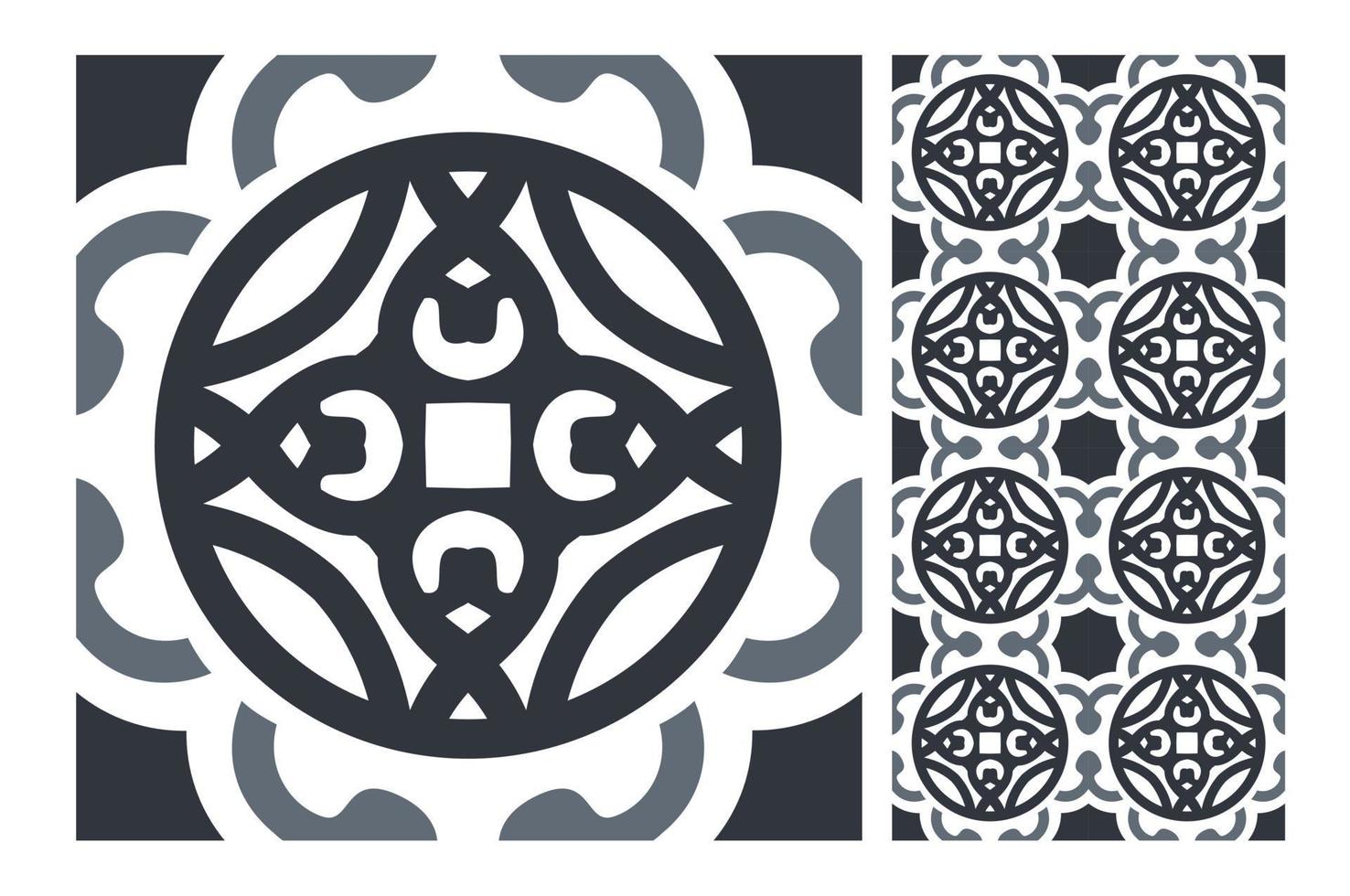 motifs de carreaux vintage design sans couture antique en illustration vectorielle vecteur