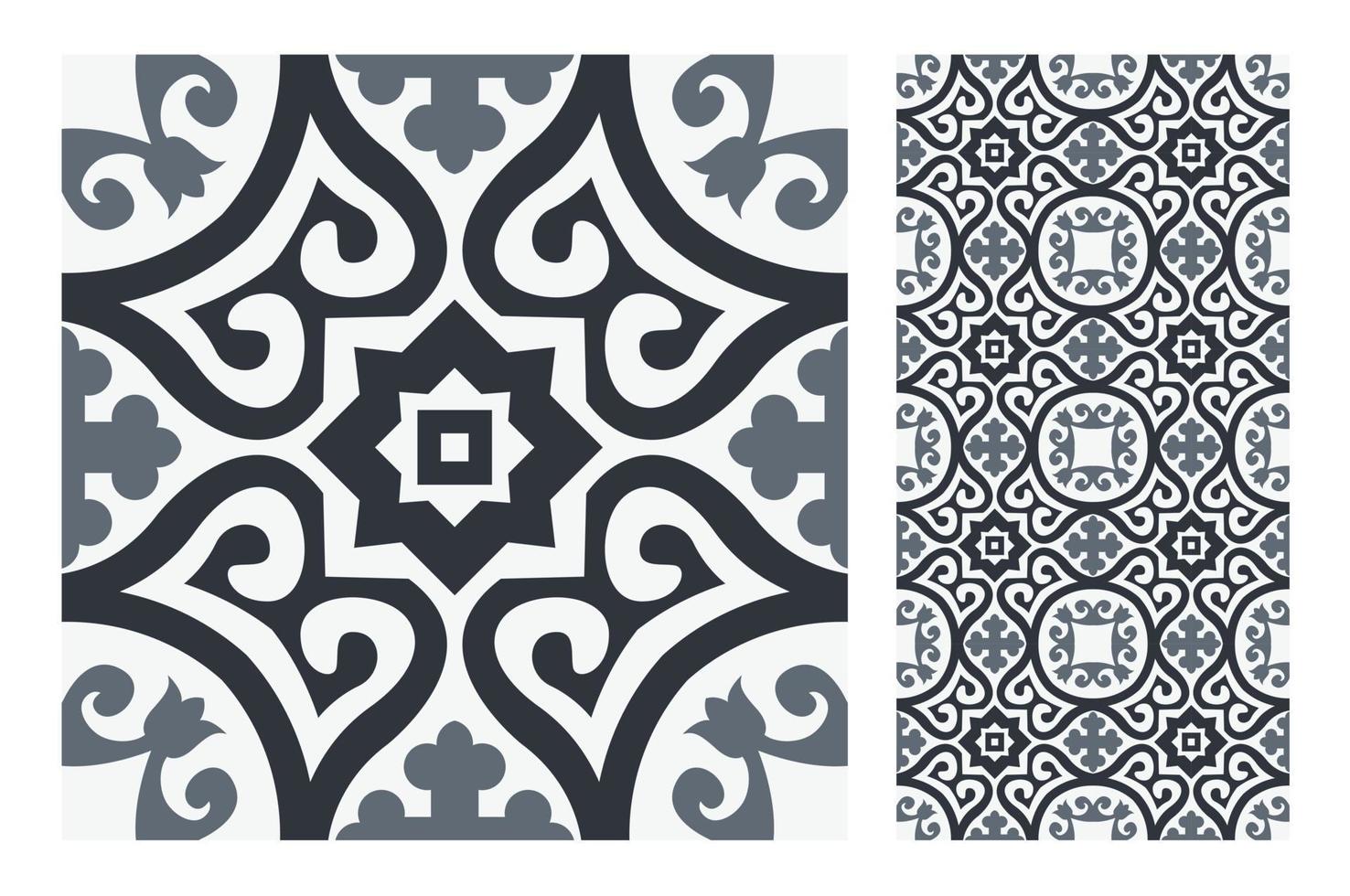 motifs de carreaux vintage design sans couture antique en illustration vectorielle vecteur