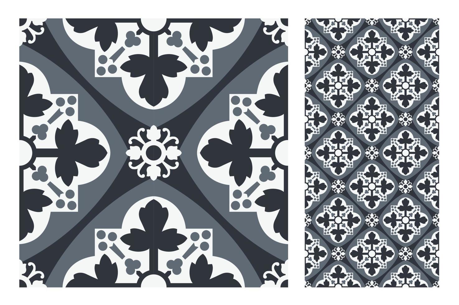 motifs de carreaux vintage design sans couture antique en illustration vectorielle vecteur