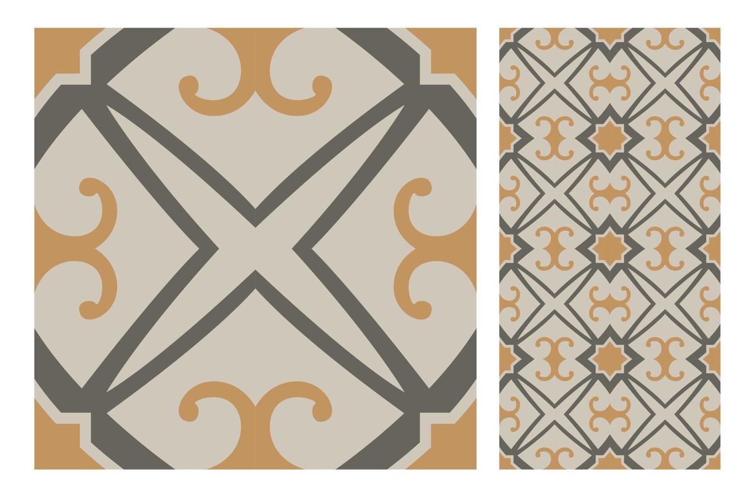 motifs de carreaux vintage design sans couture antique en illustration vectorielle vecteur