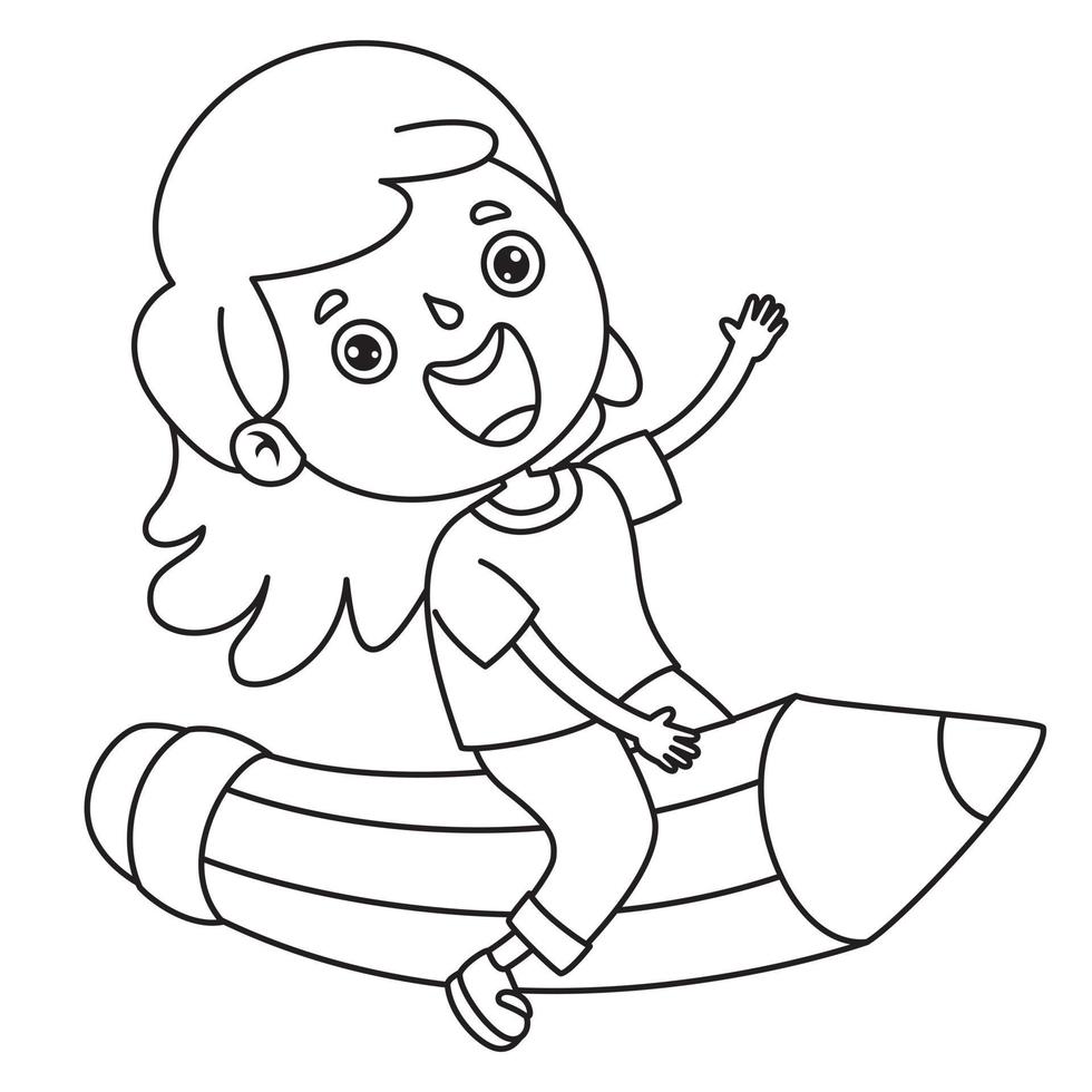 dessin au trait pour enfants coloriage vecteur