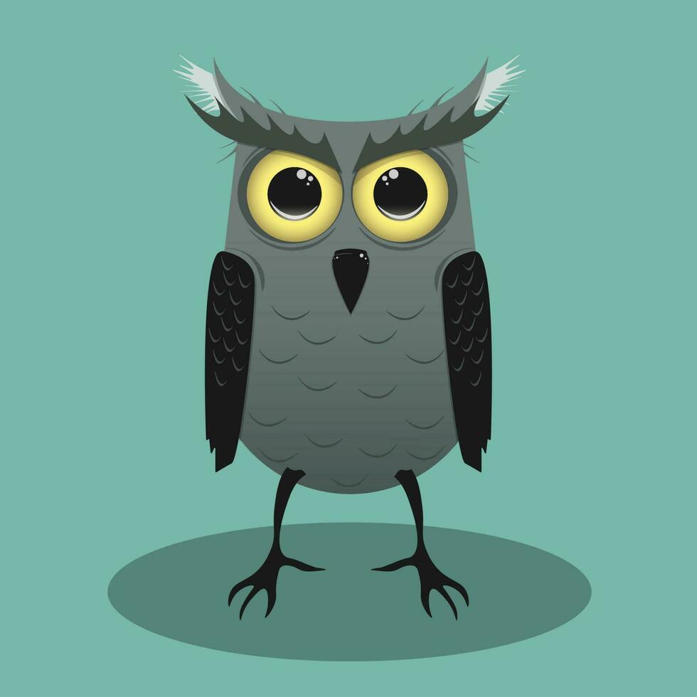 mignonne bébé hibou mascotte kawaii dessin animé oiseau illustration vecteur