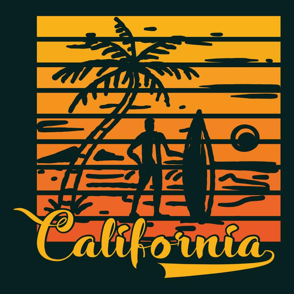 Californie vecteur T-shirt conception