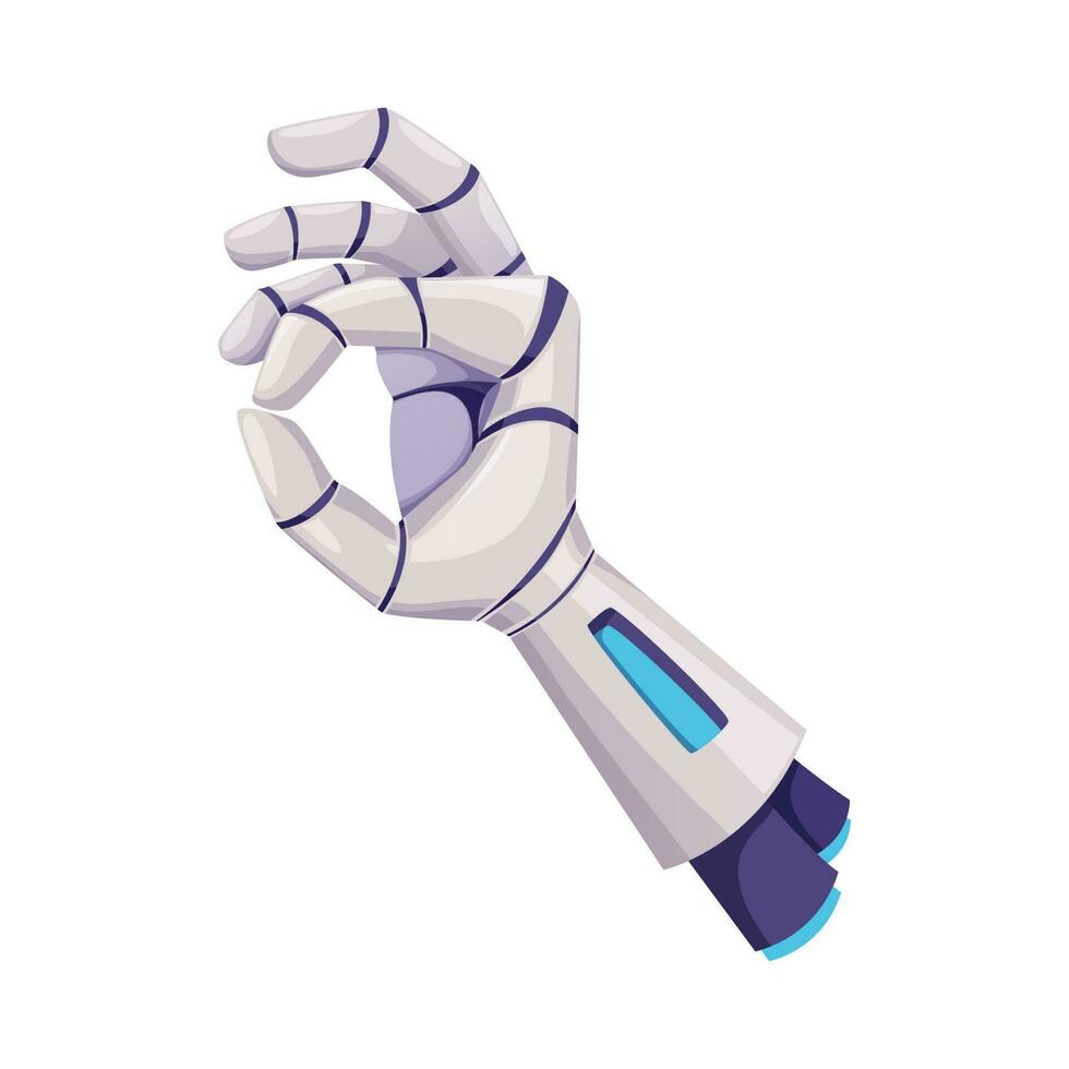robot main montrant D'accord bien emoji geste signe vecteur
