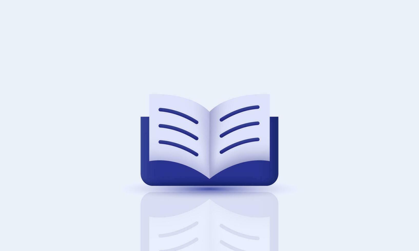 illustration Créatif 3d icône violet livre symboles isolé sur Contexte vecteur