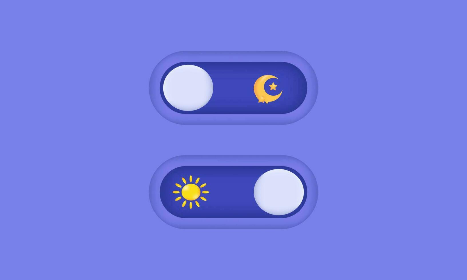illustration Créatif bouton journée nuit commutation mode néomorphisme 3d vecteur symboles isolé sur Contexte