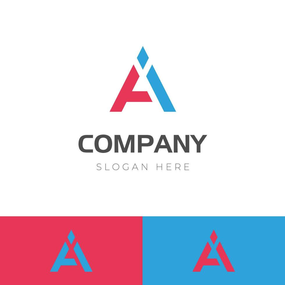 lettre ai identité logo conception avec Triangle forme icône conception élément, minimaliste style pour affaires La technologie et entreprise identité vecteur