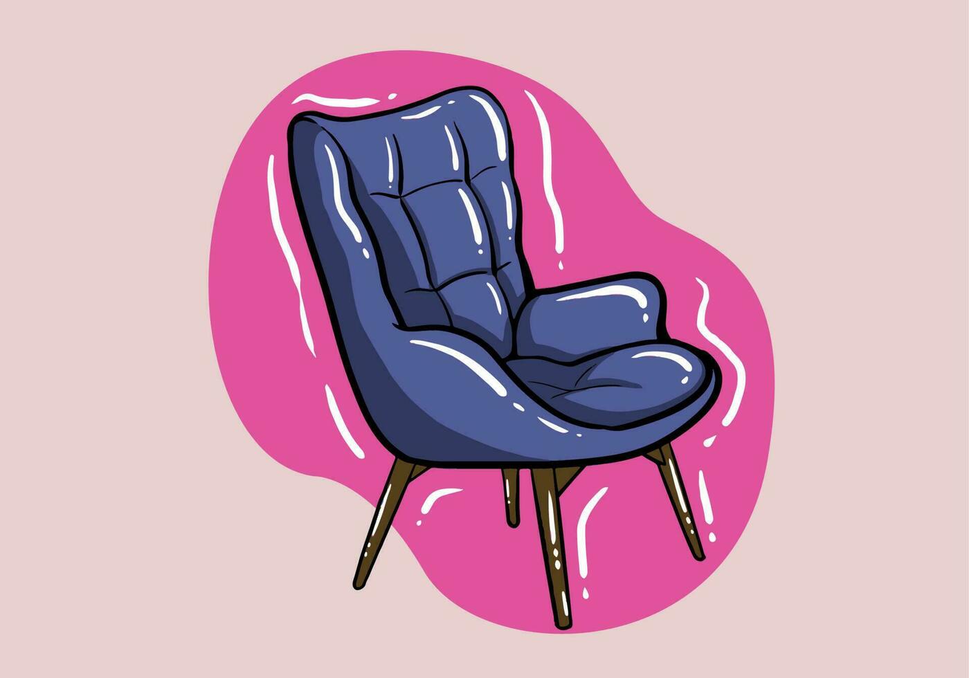 moderne coloré doux fauteuil avec tapisserie. les fauteuils pour pièce conception Jeux. amorti meubles, pièce décoration, intérieur conception isolé sur blanche. vecteur illustration plat style.