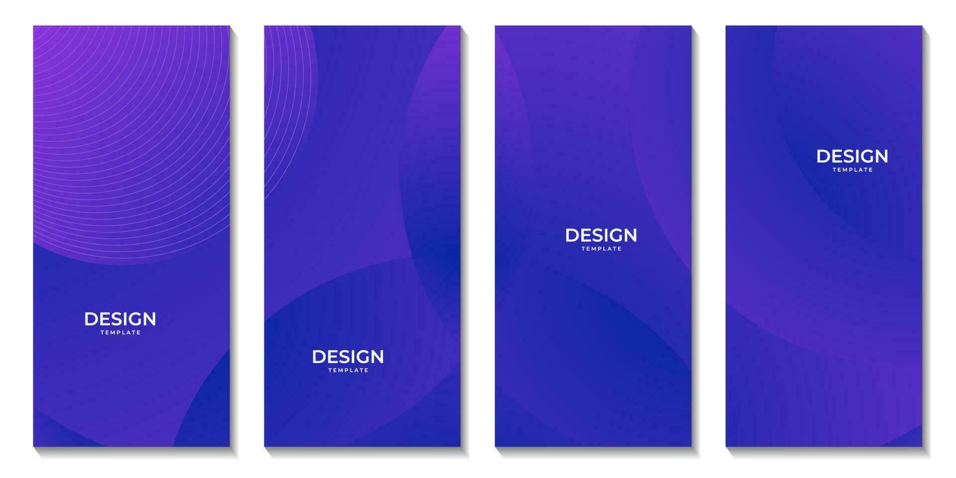 ensemble de brochures avec abstrait violet et bleu Contexte avec vagues vecteur