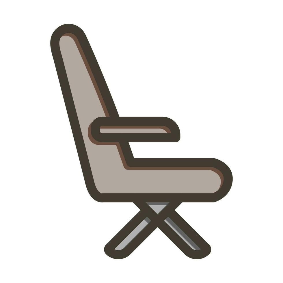 chaise vecteur épais ligne rempli couleurs icône conception